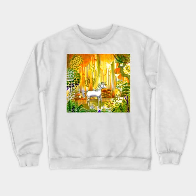 Last Unicorn Crewneck Sweatshirt by Magenta Arts